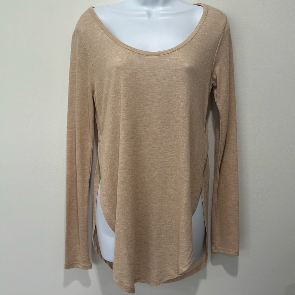 Long sleeve side split casual shirt